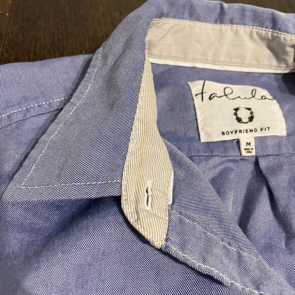 Talula Boyfriend Fit Blue Shirt - Picture 2 of 8